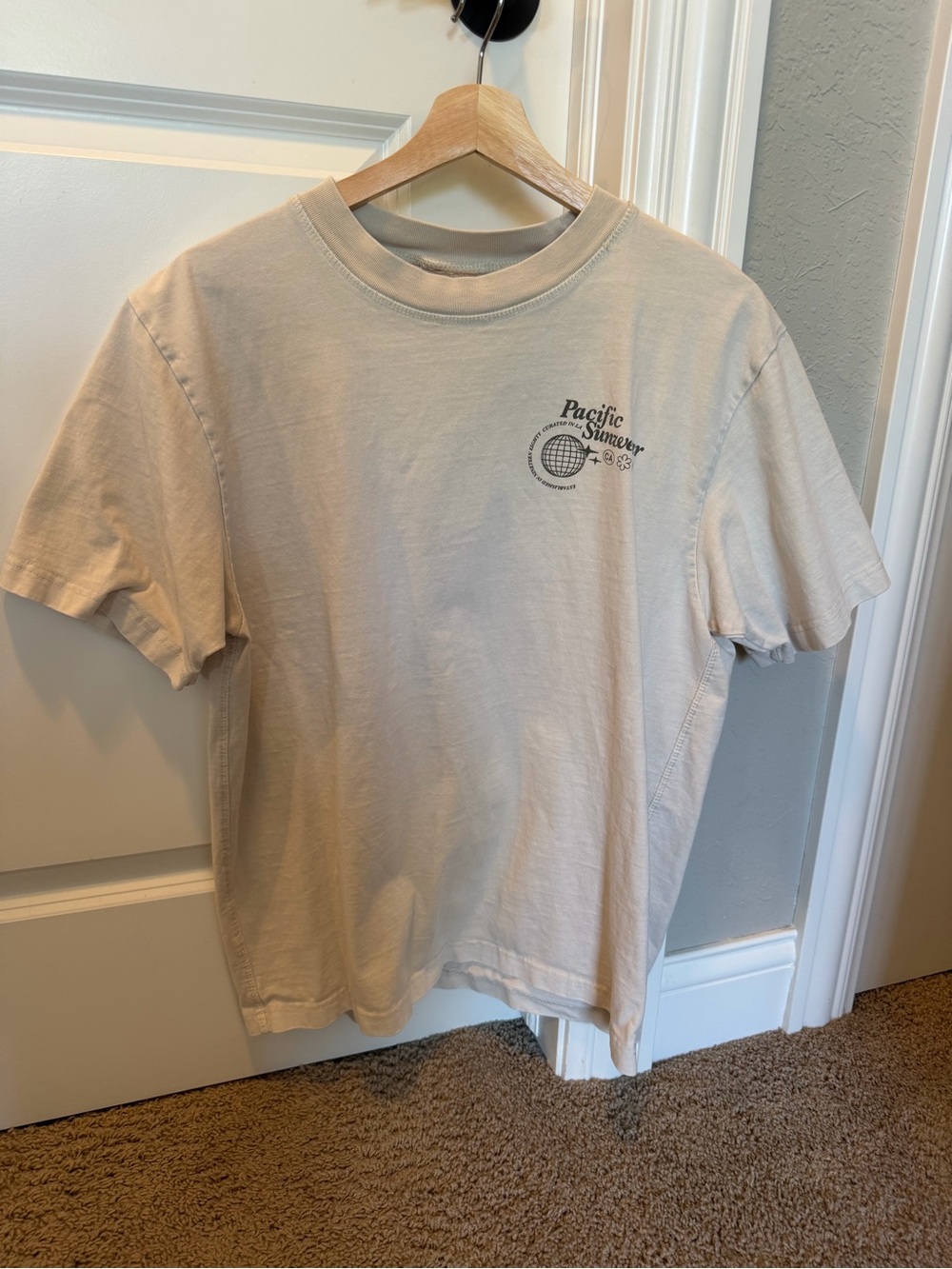 PacSun Beige Graphic Short Sleeve Tee